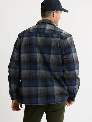 Thermal Lined Wool Blend Shirt Jacket, Blue/Gray