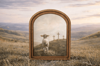 3 Crosses Lamb Arch Framed Art 6x8" - 420 Home Decor - The Farmhouse