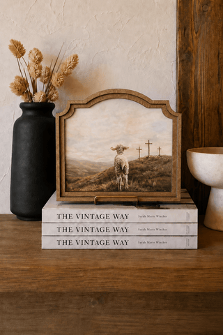 3 Crosses Lamb Provincial Framed Art 9x10" - 420 Home Decor - The Farmhouse