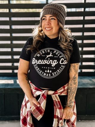 North Pole Brewing Co Christmas Graphic Tee, Black