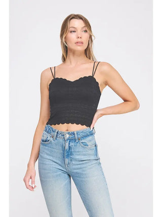 The Midnight Stripe Scallop Bralette