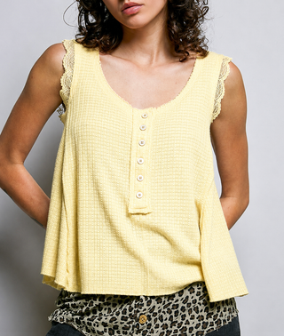 The Lemon Chiffon Lace Tank