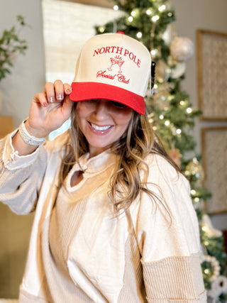 North Pole Social Club Trucker Hat, Red