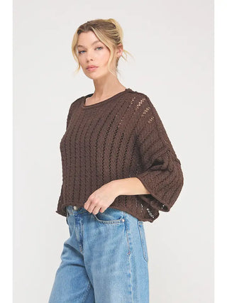 ALLIE ROSE Women's Chocolate Maple Sweater
