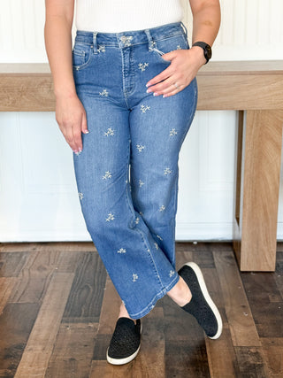 Wildflower Drift Embroidered Denim