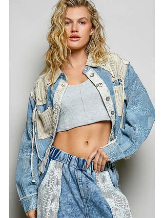 The Willow Ruffle Twill Jacket, Denim