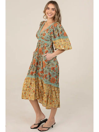 The Portofino Patchwork Midi Dress