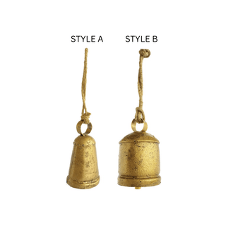 4 " H Metal Bell Ornament w / Jute Hanger - 430 Holiday Décor - The Farmhouse