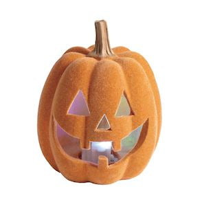 Mud Pie Orange Pumpkin LED Halloween Decor