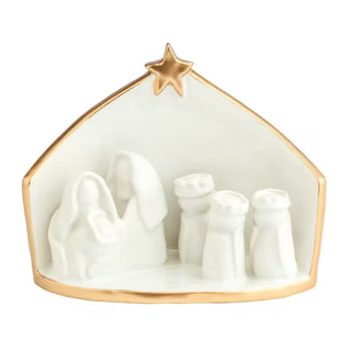 Alternate view of Mud Pie stoneware nativity with Holy Family and Wise Men