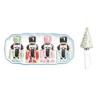 Alternate nutcracker style of Mud Pie ceramic everything dish and spreader