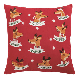 Reindeer Christmas Names Pillow