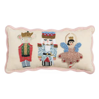 Mini Nutcracker Beaded Pillow