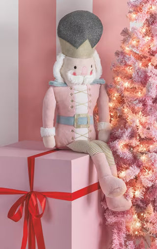 Alternate view of Mud Pie plush nutcracker with faux fur beard