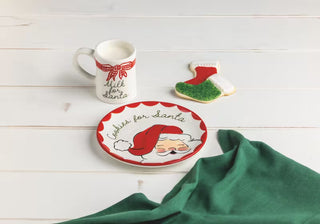 Styled view of Mud Pie Santa milk and cookie mug