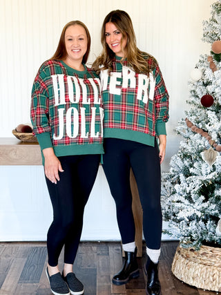 Merry & Bright Plaid Sweatshirt