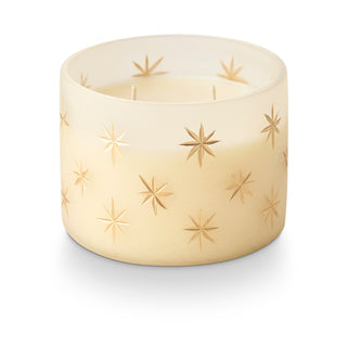 CREATIVE CO-OP Winter White Frosted Star Glass