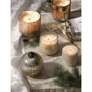 CREATIVE CO-OP Winter White Baltic Glass Candle