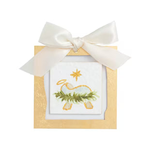 Back view of Mud Pie gold icon acrylic ornament
