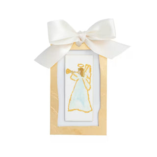 Alternate view of Mud Pie acrylic ornament with shimmering gold details