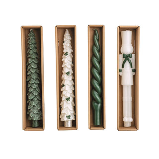 MUDPIE White Christmas Taper Candle - 4 Styles