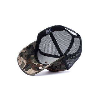 Dad Gang Hat, Leather Patch Black Camo
