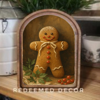 Gingerbread Man Christmas Arch Framed Art, 8.25 x 11”