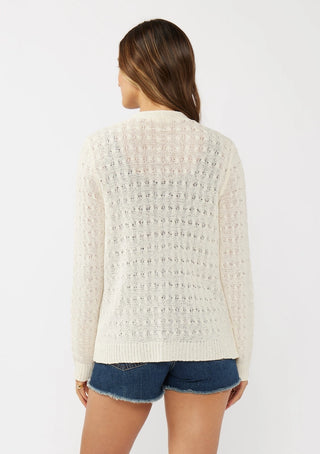 The Linea Ribbed Cardigan, Off White
