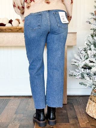 High Rise Wide Leg Tummy Tuck Denim Jeans