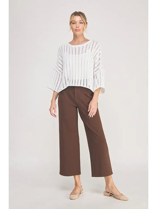 ALLIE ROSE Women's Off-White Maple Sweater