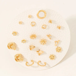 Mixed Style Stud and Hoop Earrings Set