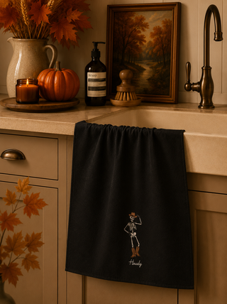 Geometry Howdy Cassondra Black Tea Towel