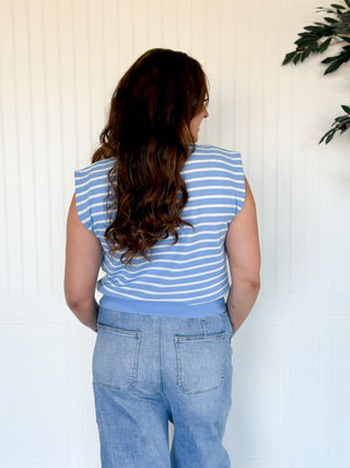 Sky Daydream Cloudy Knit Stripe Top