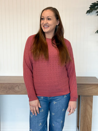 Soft Light Pointelle Dolman Sweater