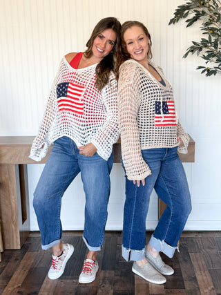 Stars & Stripes Lightweight Hoodie, Ivory