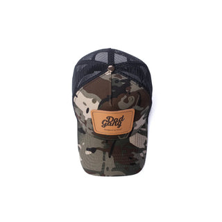 Dad Gang Hat, Leather Patch Black Camo