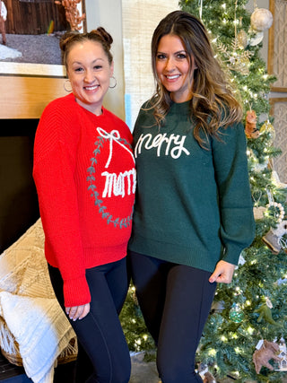 Merry Knit Sweater, Christmas Sweater
