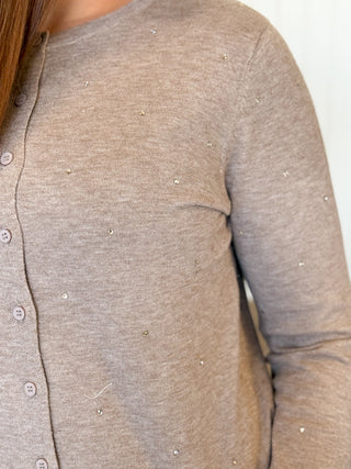 Radiant Rhinestone Button Cardigan