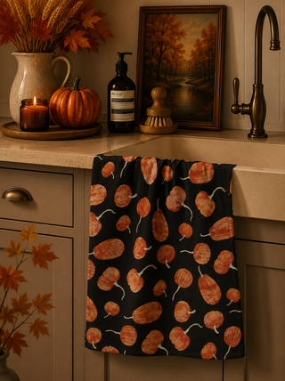 Geometry Pumpkin Hollow Tea Towel