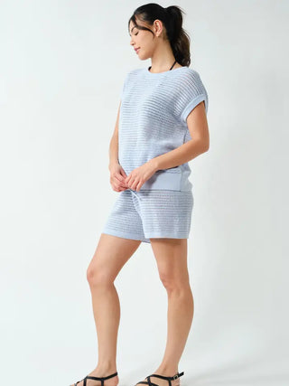 The Ocean Air Open Knit Top, Halogen Blue