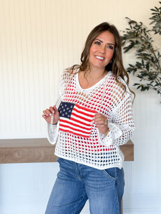 Stars & Stripes Lightweight Hoodie, Ivory