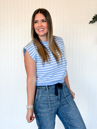 Sky Daydream Cloudy Knit Stripe Top