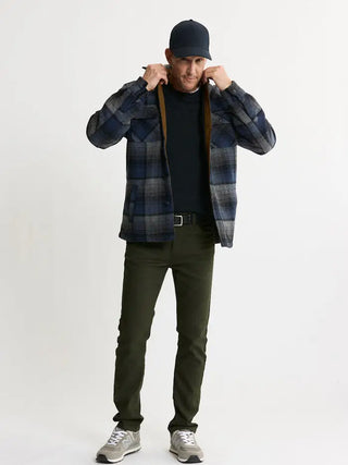 Thermal Lined Wool Blend Shirt Jacket, Blue/Gray