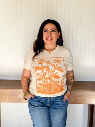 Floral Bloom Unisex Graphic Tee, Natural