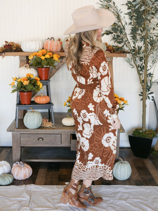 Autumn Bloom Midi Dress