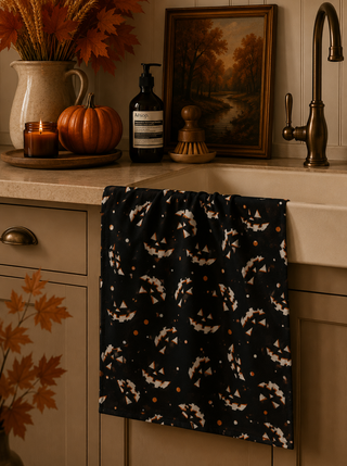 Geometry Haunted Grin Tea Towel