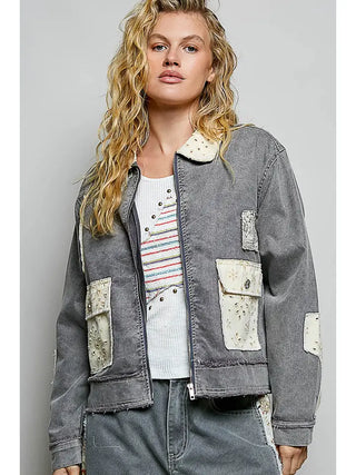 POL Women's Coalwood Vintage-Wash Zip Jacket