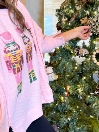 Nutcracker Sparkle Waffle Sweatshirt