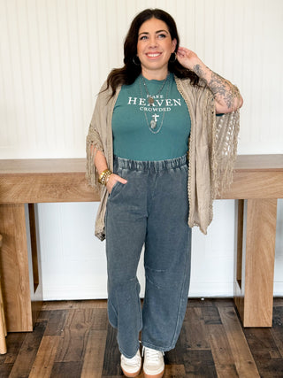 Make Heaven Crowded Unisex Graphic Tee, Cactus Green