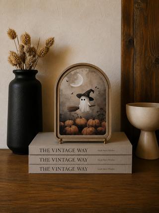 Ghostie Witch Arch Framed Art 8.25x11"